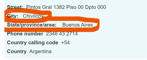 阿根廷隨機地址產生器